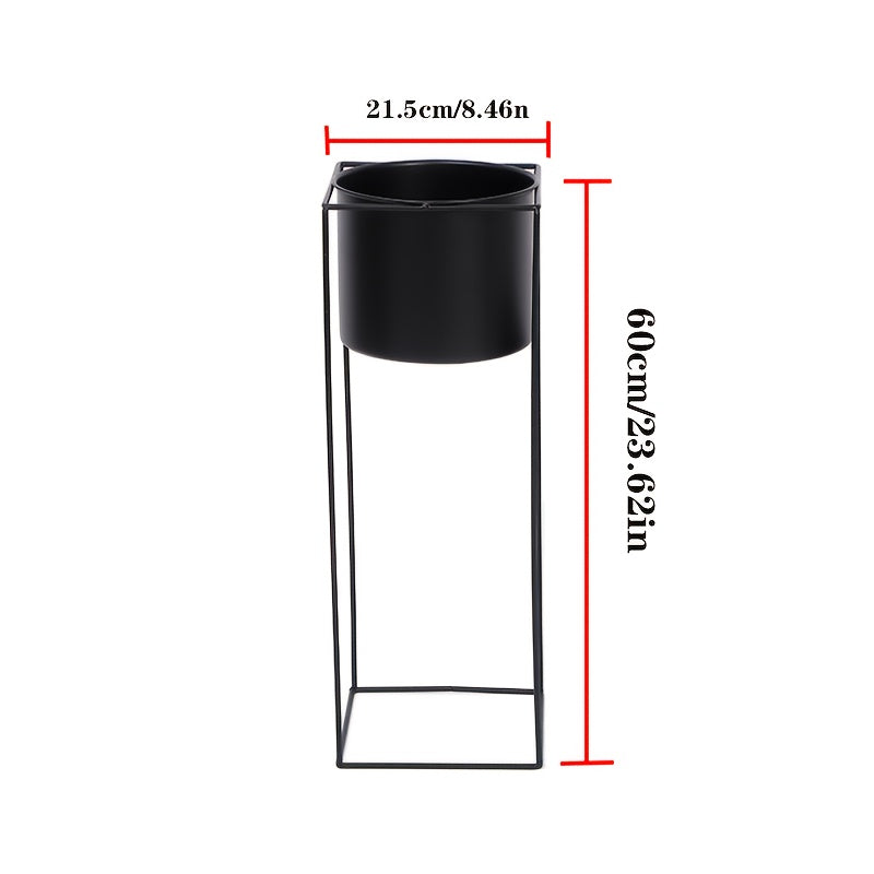 Black Metal Rectangular Plant Stand