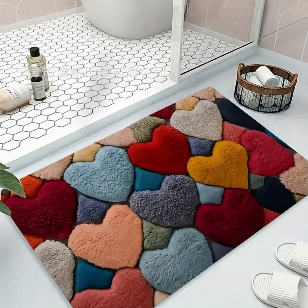 Heart Pattern Non Slip Entry Door Mat