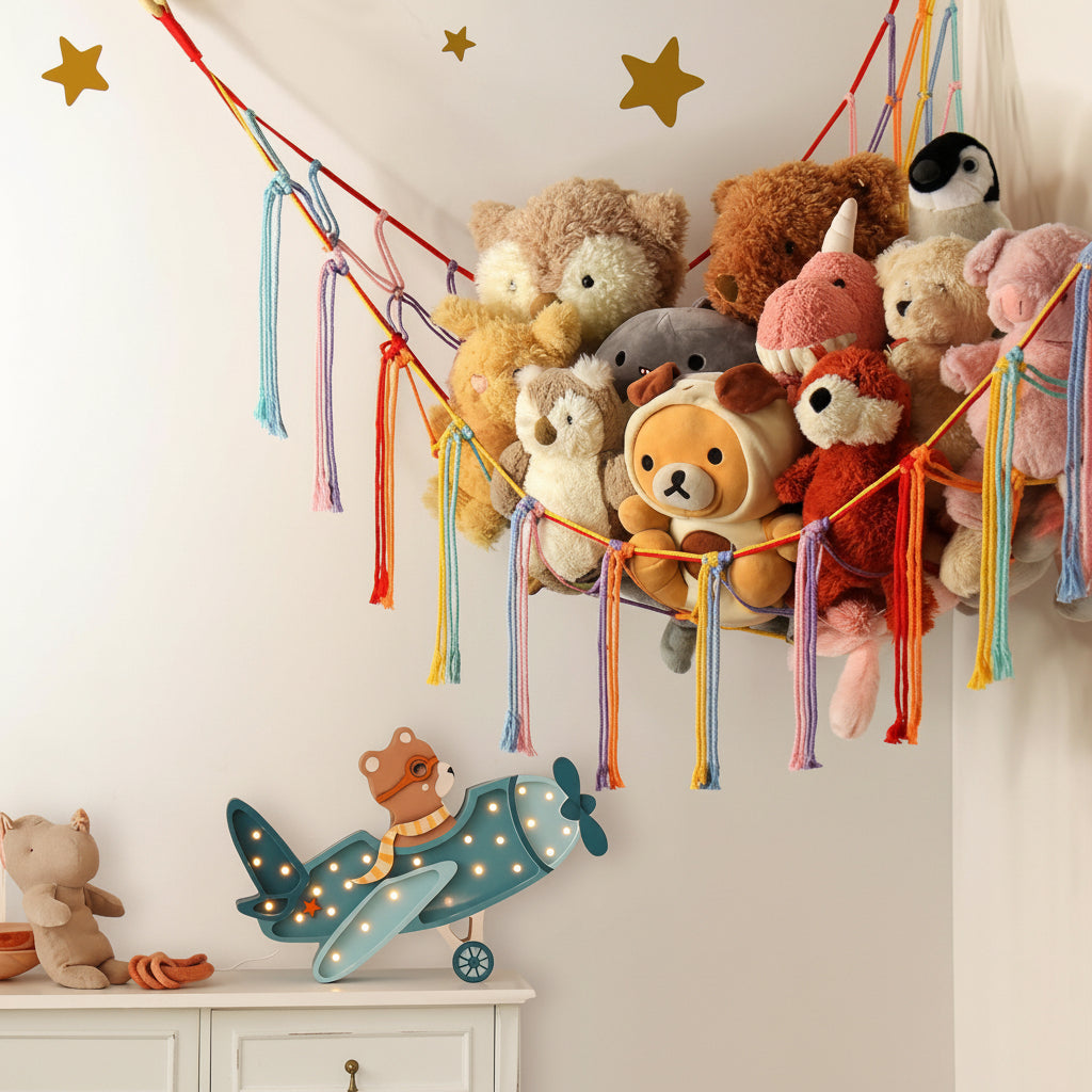 Macrame Hanging Toy Storage Hammock