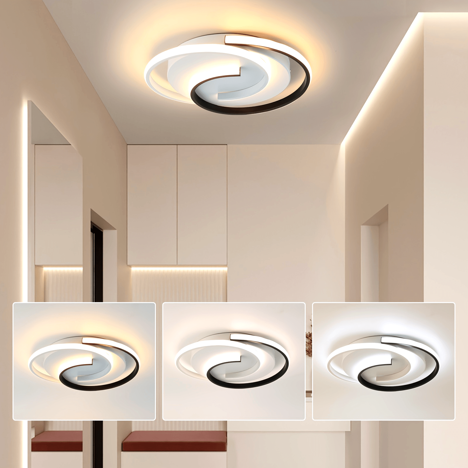 Spiral LED Flush Ceiling Light