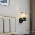 Crystal Glass & Iron Wall Sconce