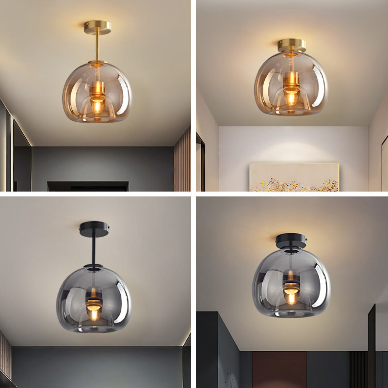 Glass Ball Semi Flush Ceiling Light