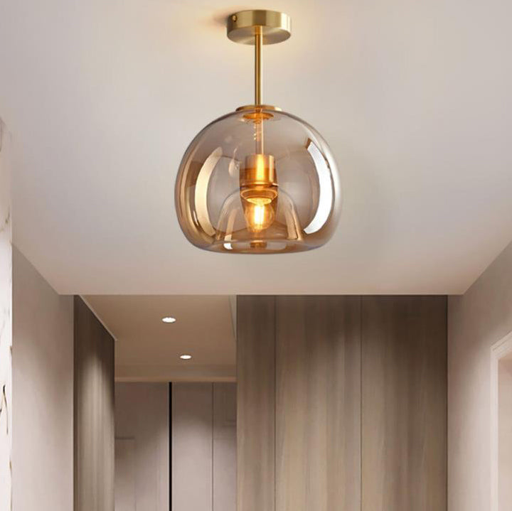 Glass Ball Semi Flush Ceiling Light