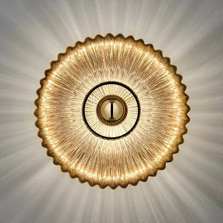 Vintage Striped Disc Wall Sconce