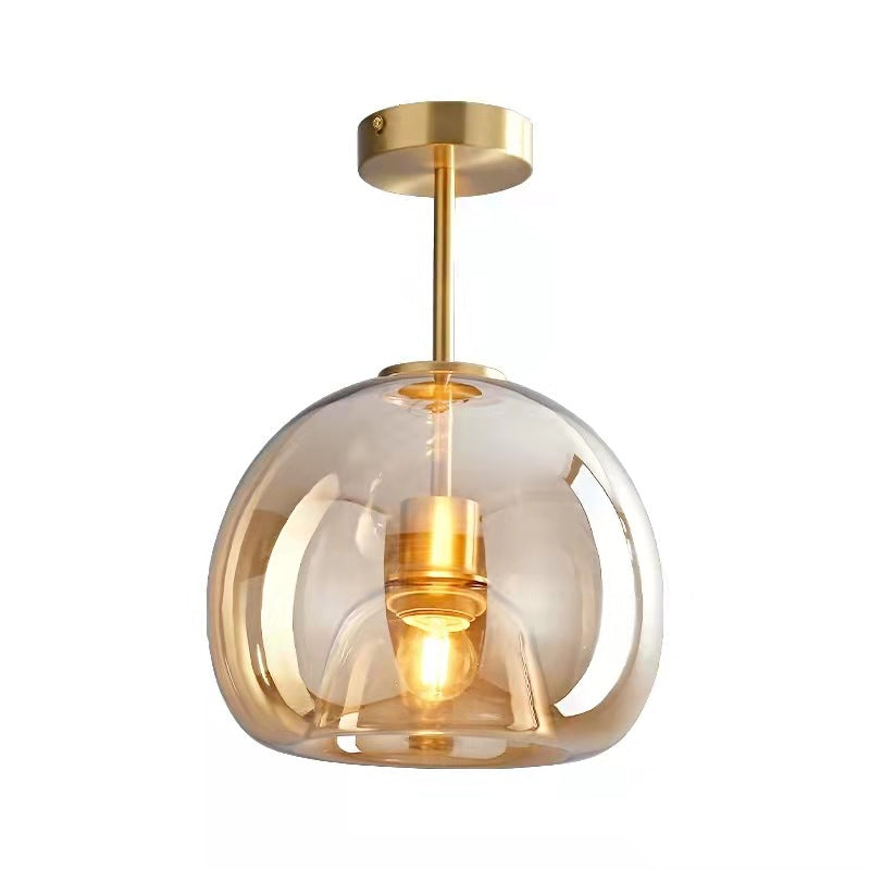Glass Ball Semi Flush Ceiling Light