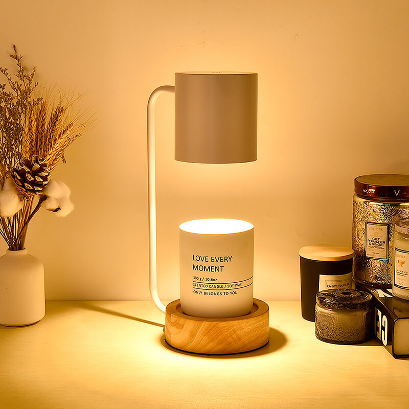 Japanese Wooden Candle Warmer Lamp