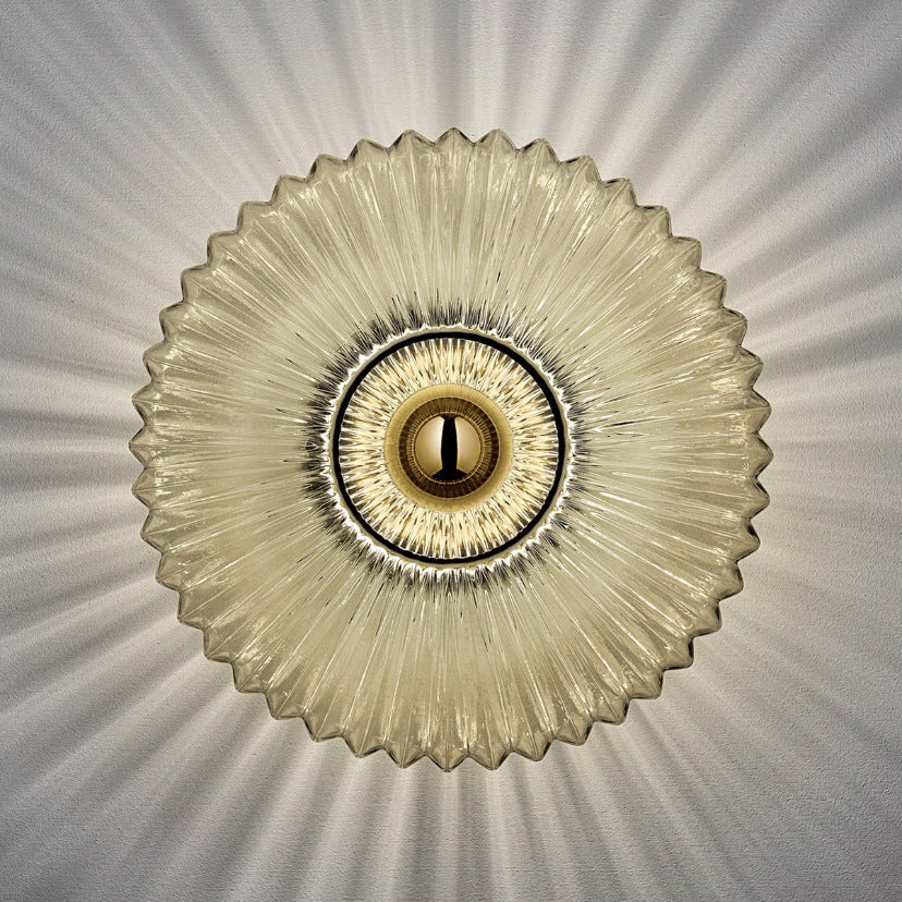 Vintage Striped Disc Wall Sconce