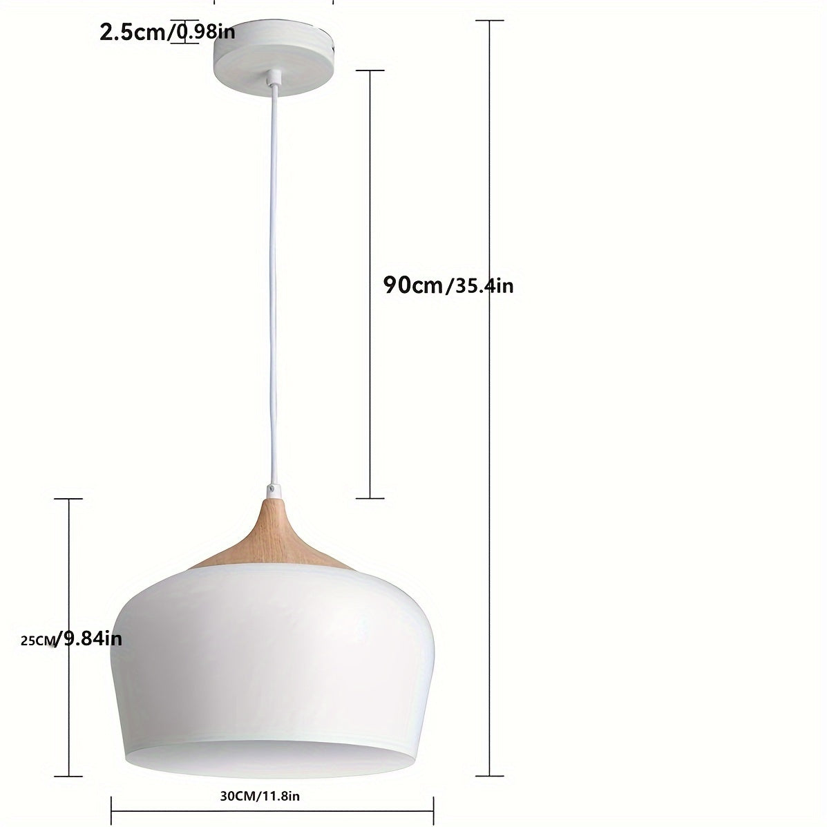 Iron & Wood Grain Pendant Light