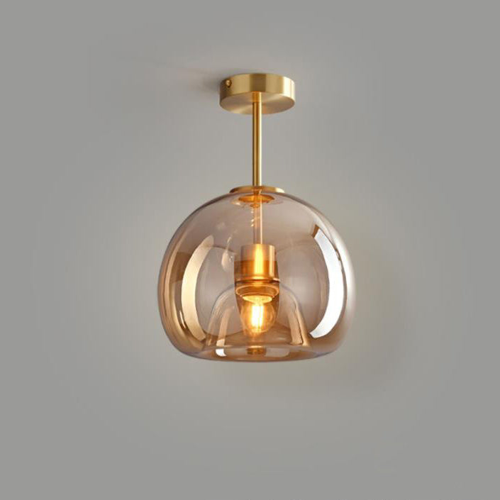 Glass Ball Semi Flush Ceiling Light