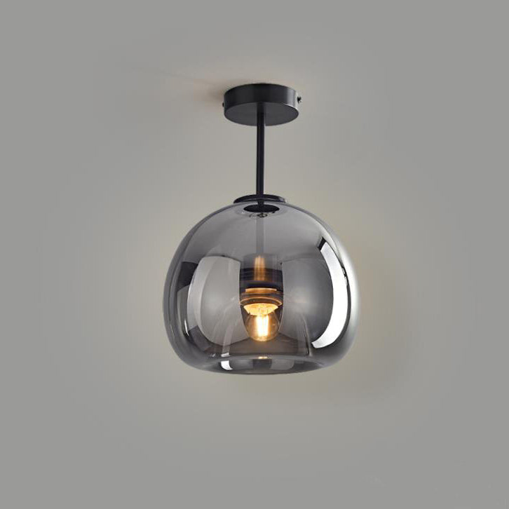 Glass Ball Semi Flush Ceiling Light