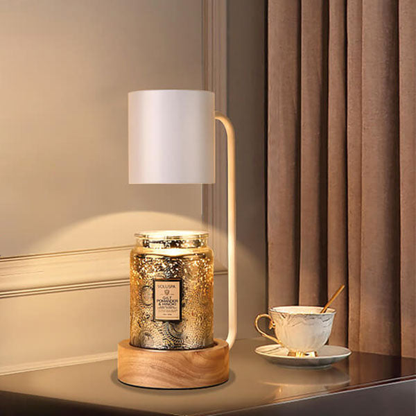 Japanese Wood & Metal Table Lamp