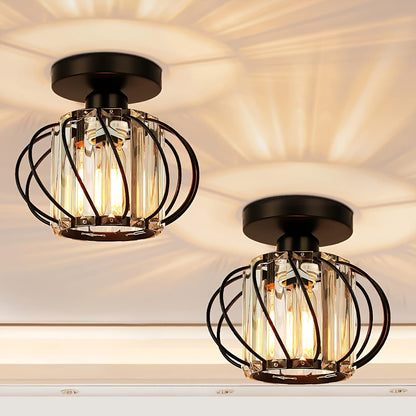 Industrial Cage Semi Flush Ceiling Light