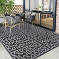 Reversible Black and Grey Outdoor Rug