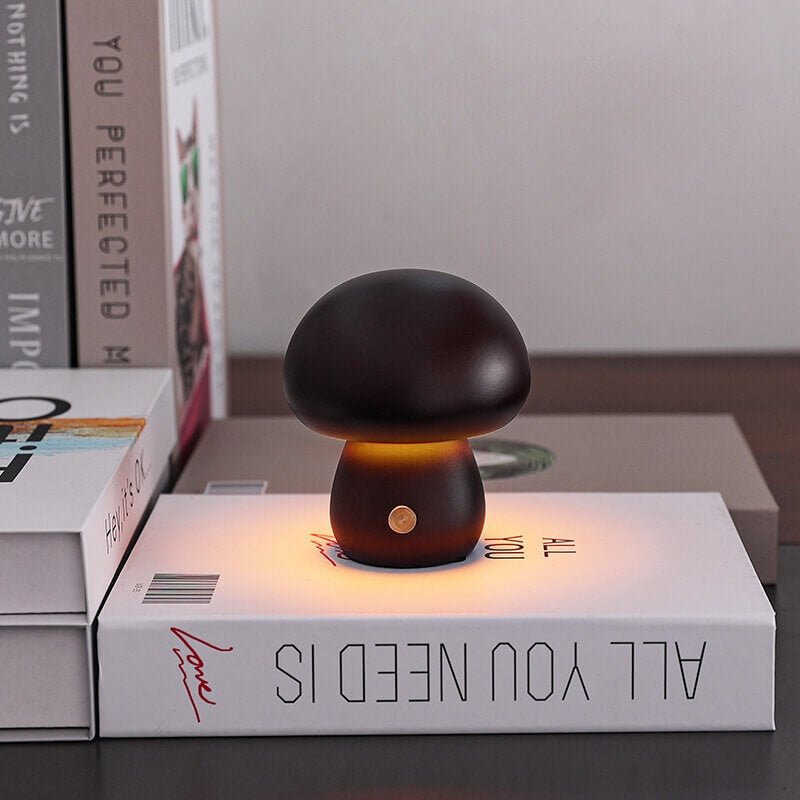 Portobello Wooden Mushroom Night Light
