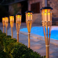 Solar Bamboo Flame Lantern 2 Pack