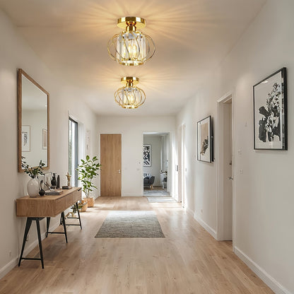 Industrial Cage Semi Flush Ceiling Light