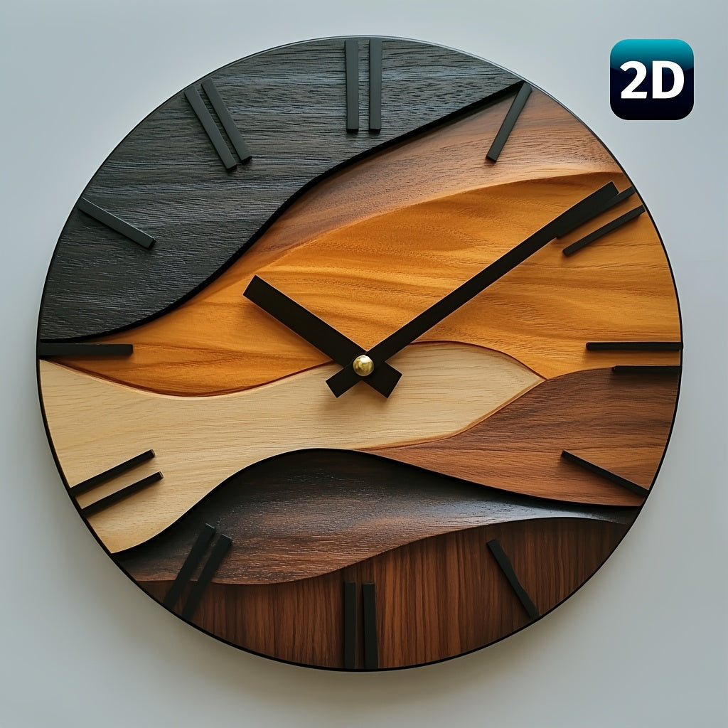 Artistic Wood Grain Wall Clock