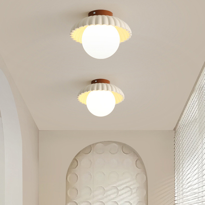 Iron & Glass Hallway Ceiling Light