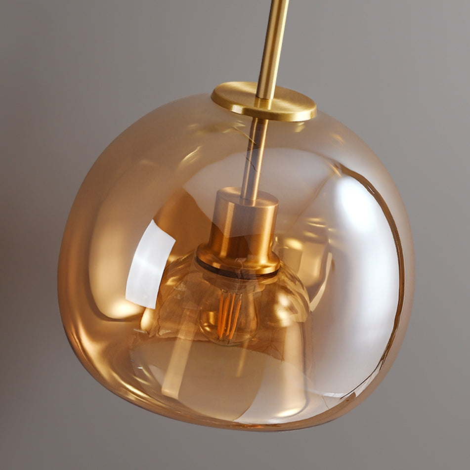 Vintage Bubble Amber Glass Pendant