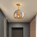 Vintage Bubble Amber Glass Pendant
