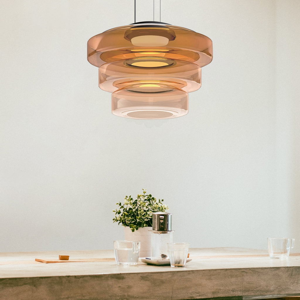 Layered Bauhaus Glass Pendant
