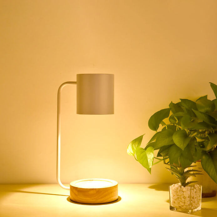 Japanese Wood & Metal Table Lamp