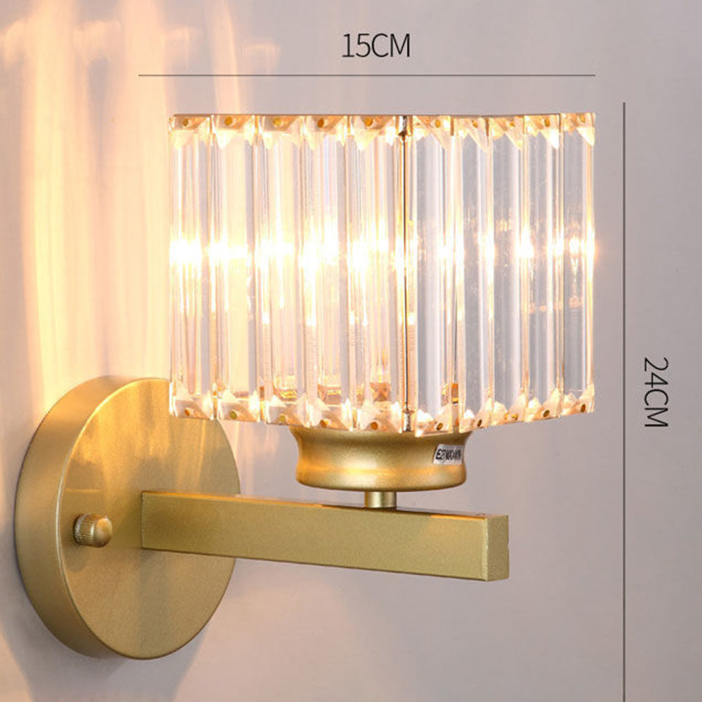 Crystal Glass & Iron Wall Sconce