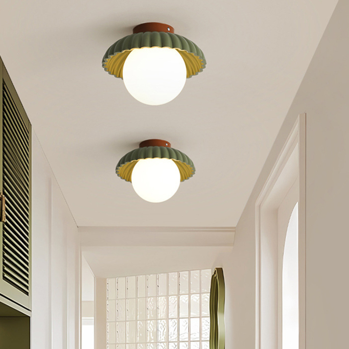 Iron & Glass Hallway Ceiling Light