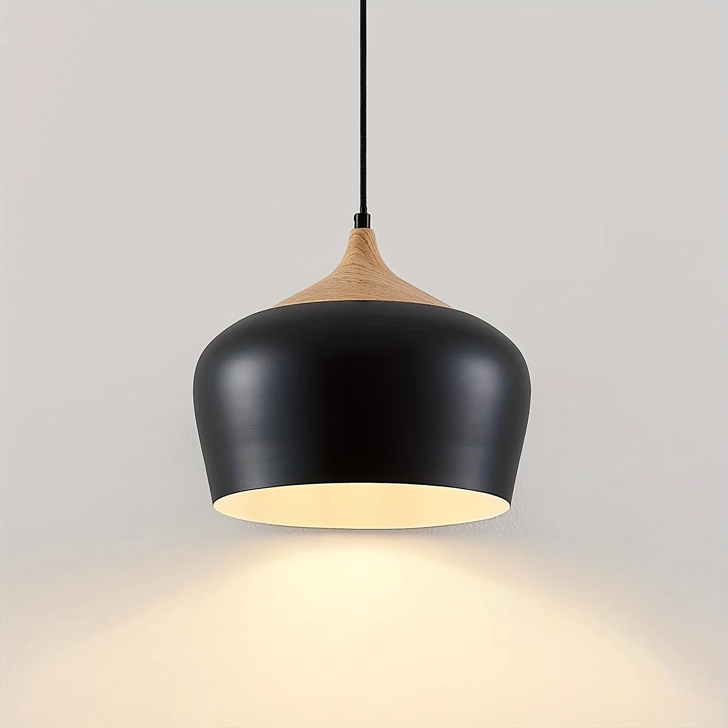 Iron & Wood Grain Pendant Light