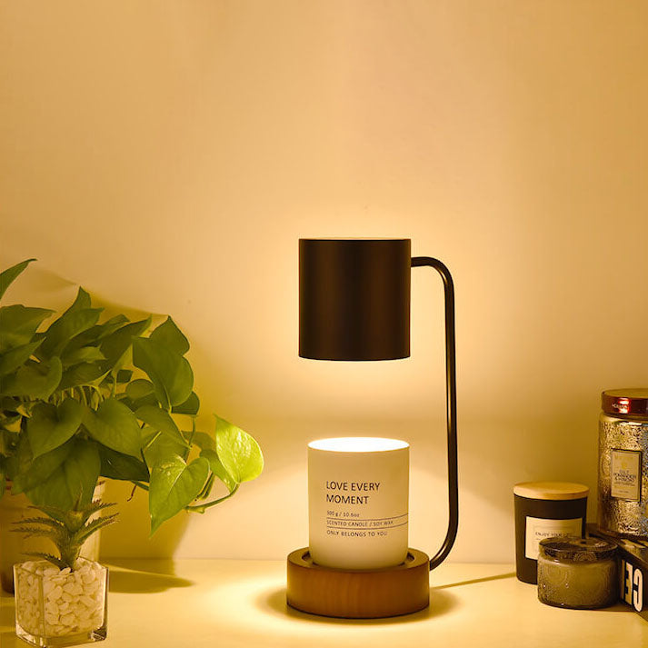 Japanese Wood & Metal Table Lamp