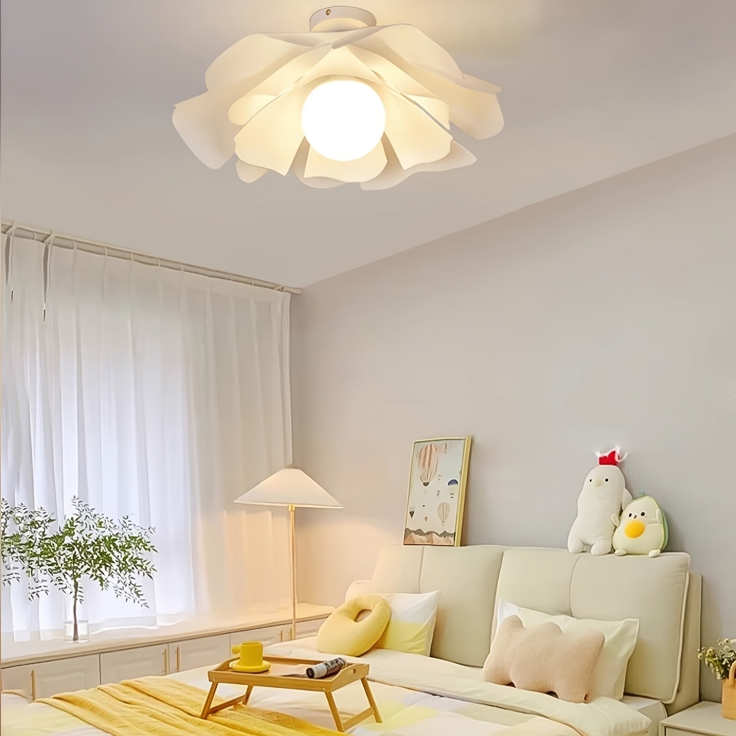 Rose Petal Semi Flush Ceiling Light