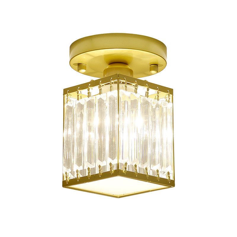 Crystal Foyer Semi Flush Ceiling Light
