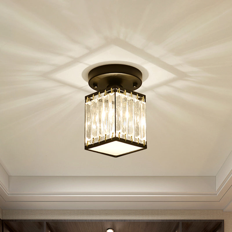 Crystal Foyer Semi Flush Ceiling Light