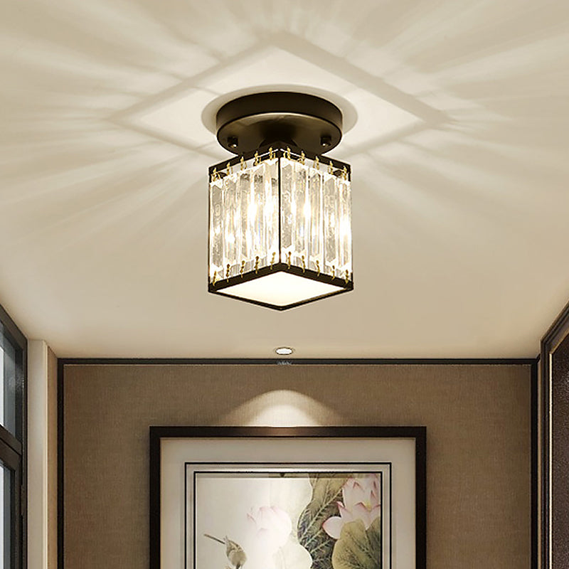 Crystal Foyer Semi Flush Ceiling Light
