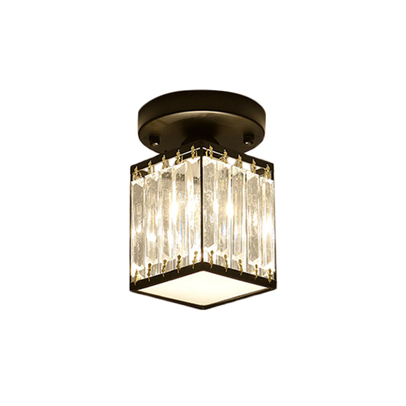 Crystal Foyer Semi Flush Ceiling Light