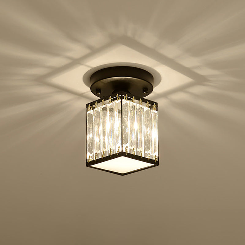 Crystal Foyer Semi Flush Ceiling Light
