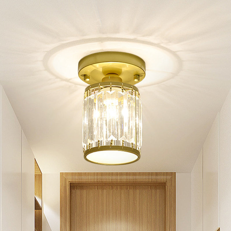 Crystal Foyer Semi Flush Ceiling Light