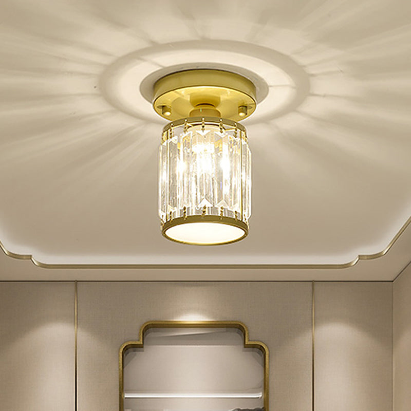 Crystal Foyer Semi Flush Ceiling Light