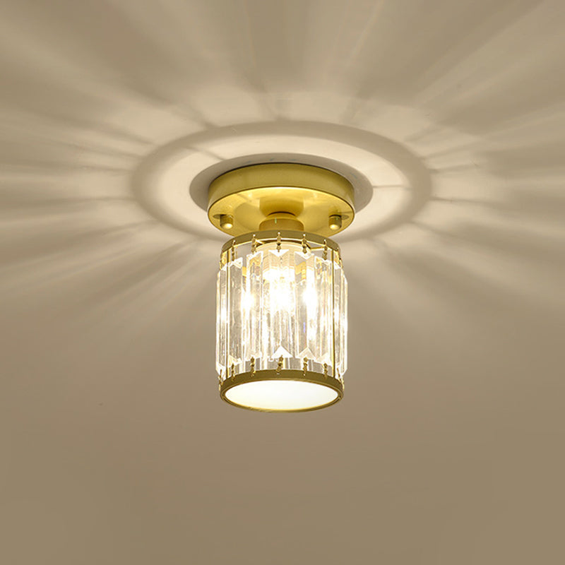 Crystal Foyer Semi Flush Ceiling Light