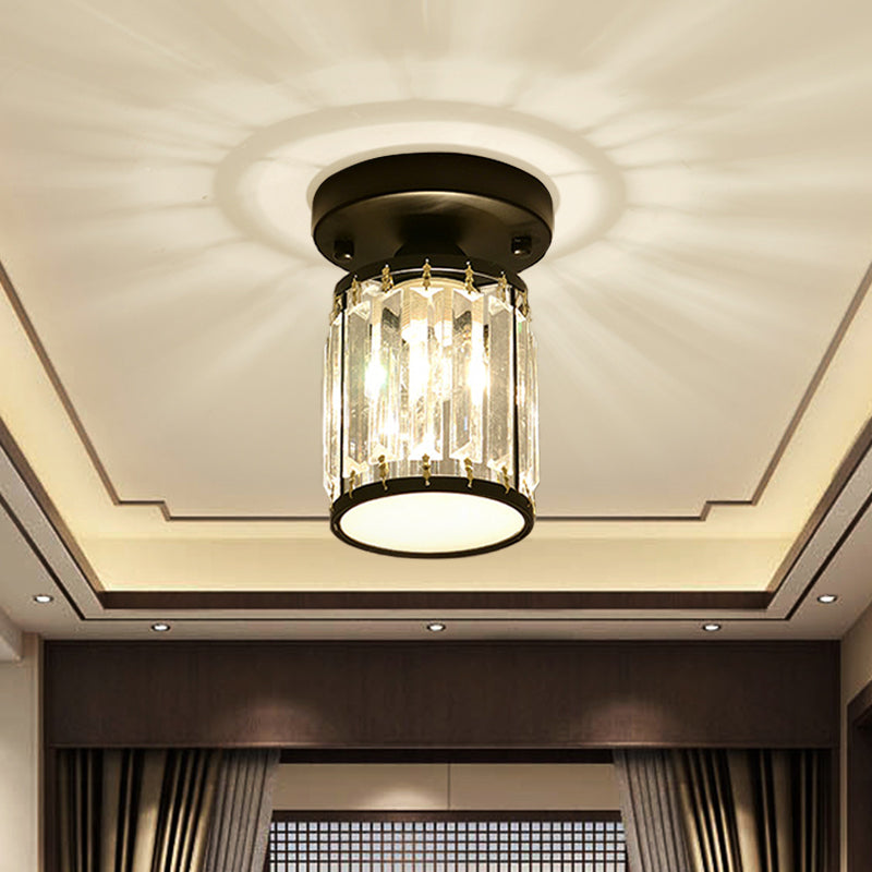 Crystal Foyer Semi Flush Ceiling Light