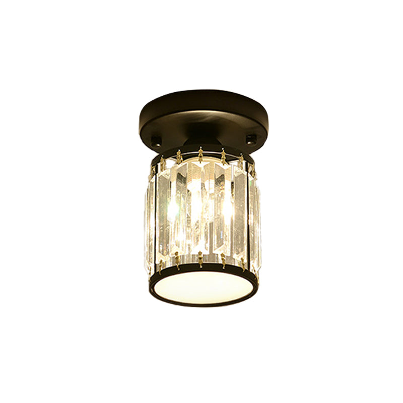 Crystal Foyer Semi Flush Ceiling Light