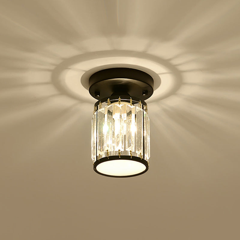 Crystal Foyer Semi Flush Ceiling Light