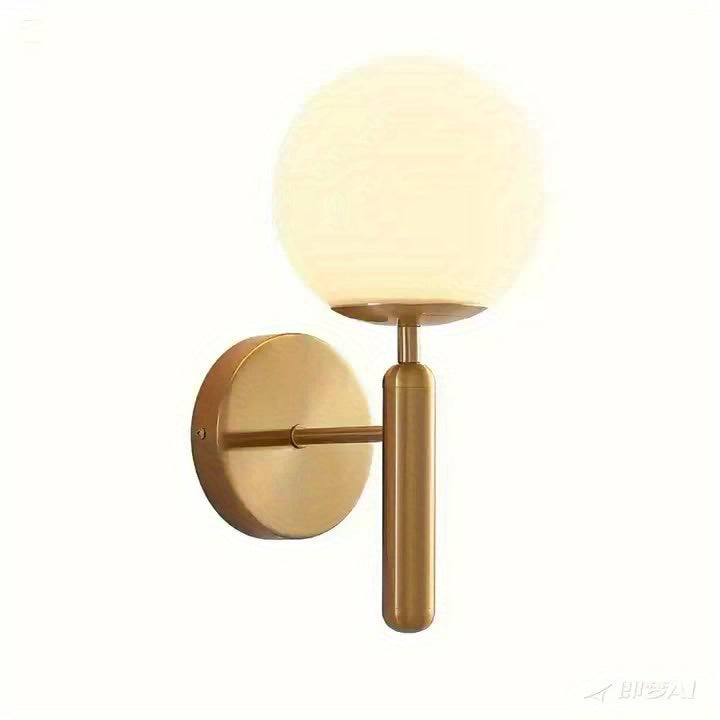 Glass Globe Polished Metal Wall Sconce