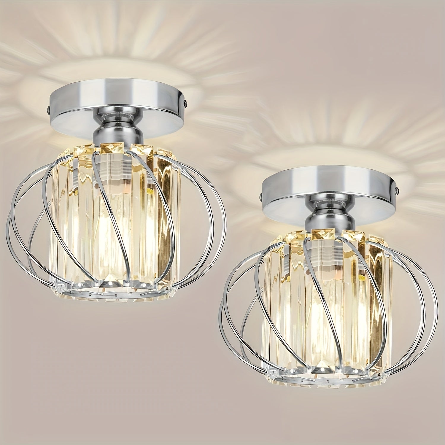 Industrial Cage Semi Flush Ceiling Light