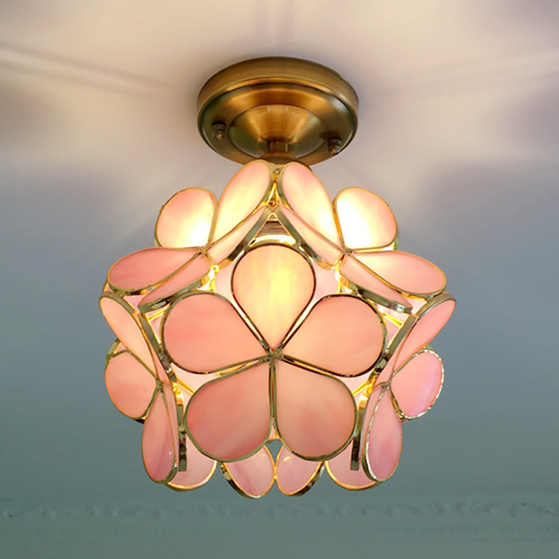 Retro Flower Flush Ceiling Light