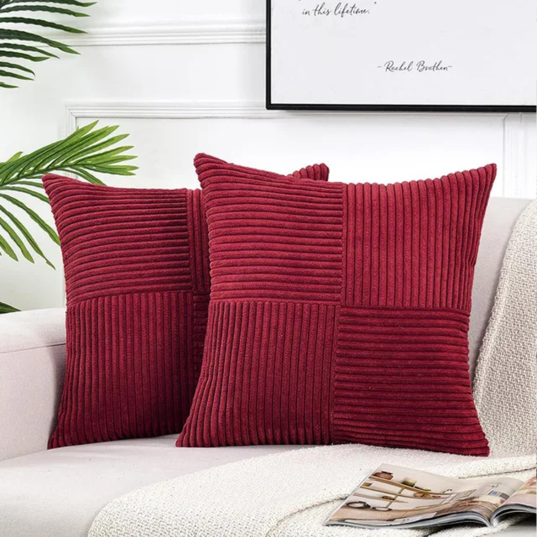 Corduroy Striped Cushion Covers