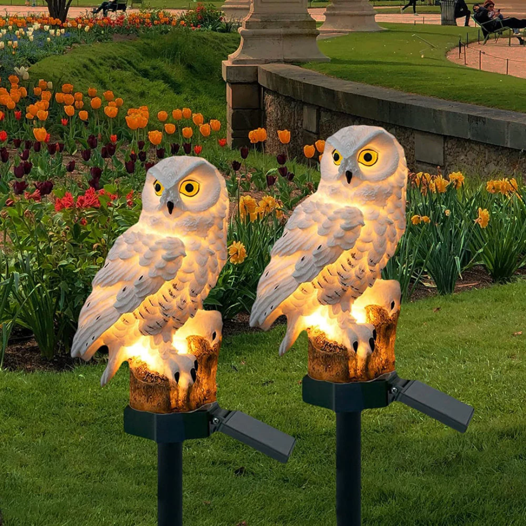 Solar Owl Garden Pathway Stake Lamp