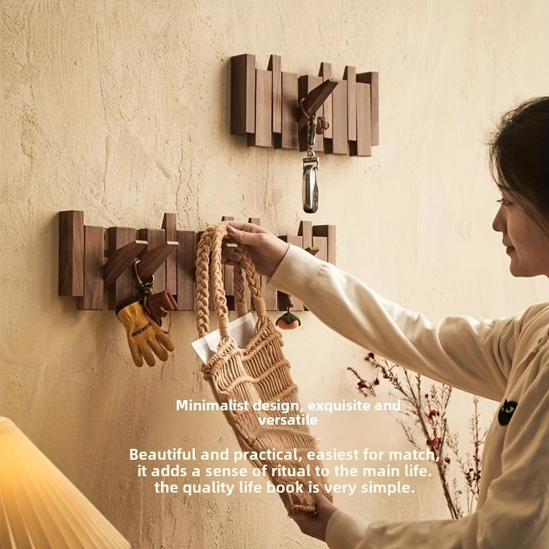 Foldable Piano Key Wooden Wall Hooks