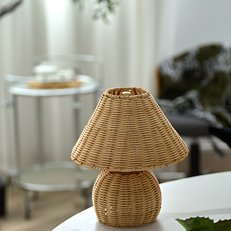 Bamboo Woven USB Desk Lamp