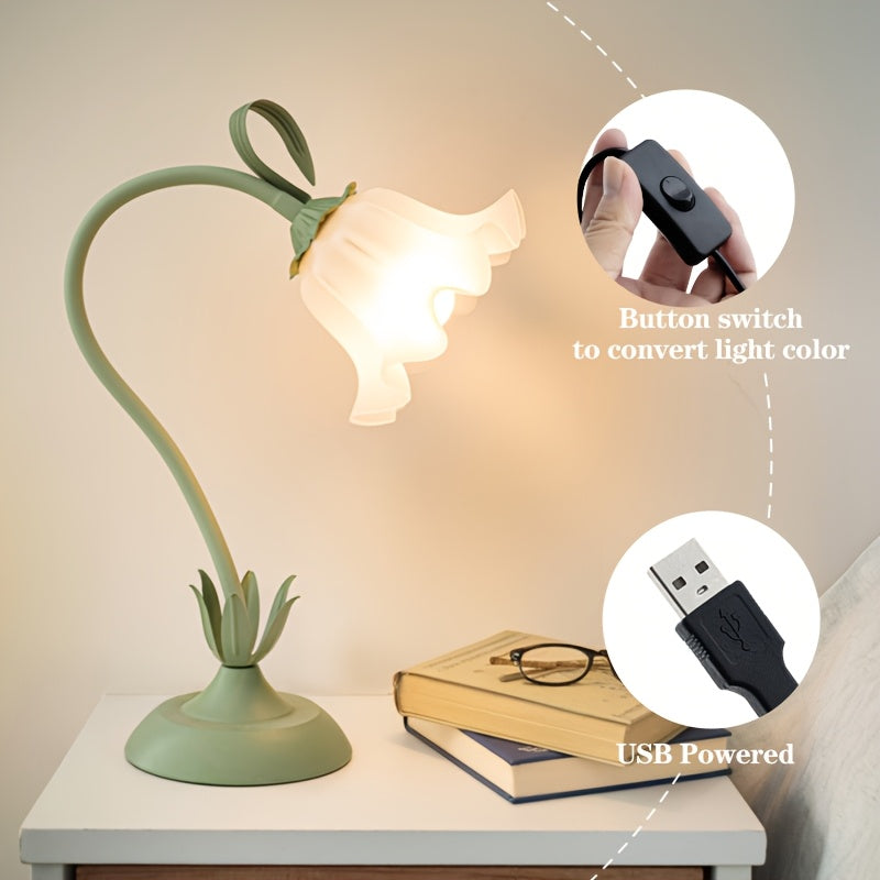 Floral USB Decorative Table Lamp
